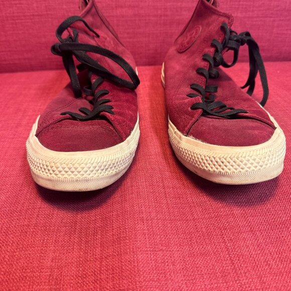 **RARE** Deep Red, Converse Chuck Taylor's, High-Top, Suede, with Back Zip-ins! - Picture 1 of 10